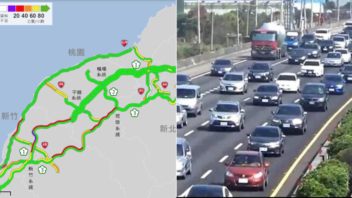 連假首日國道南下塞 行速最低16km！