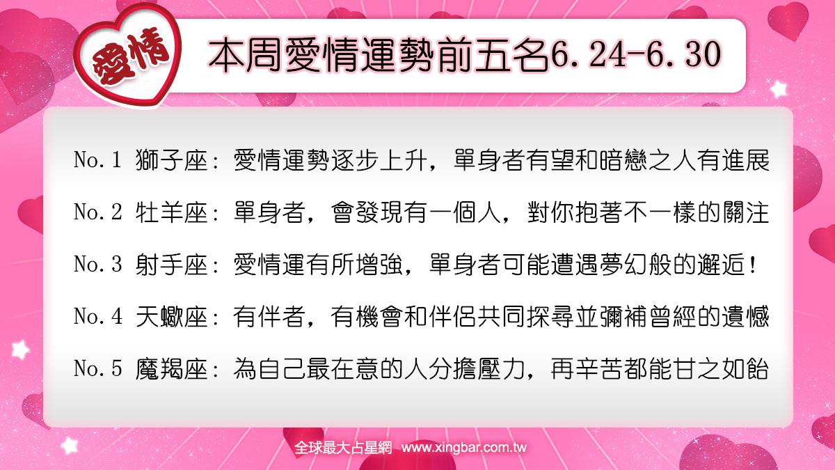 12星座本周愛情吉日吉時(6.24-6.30)