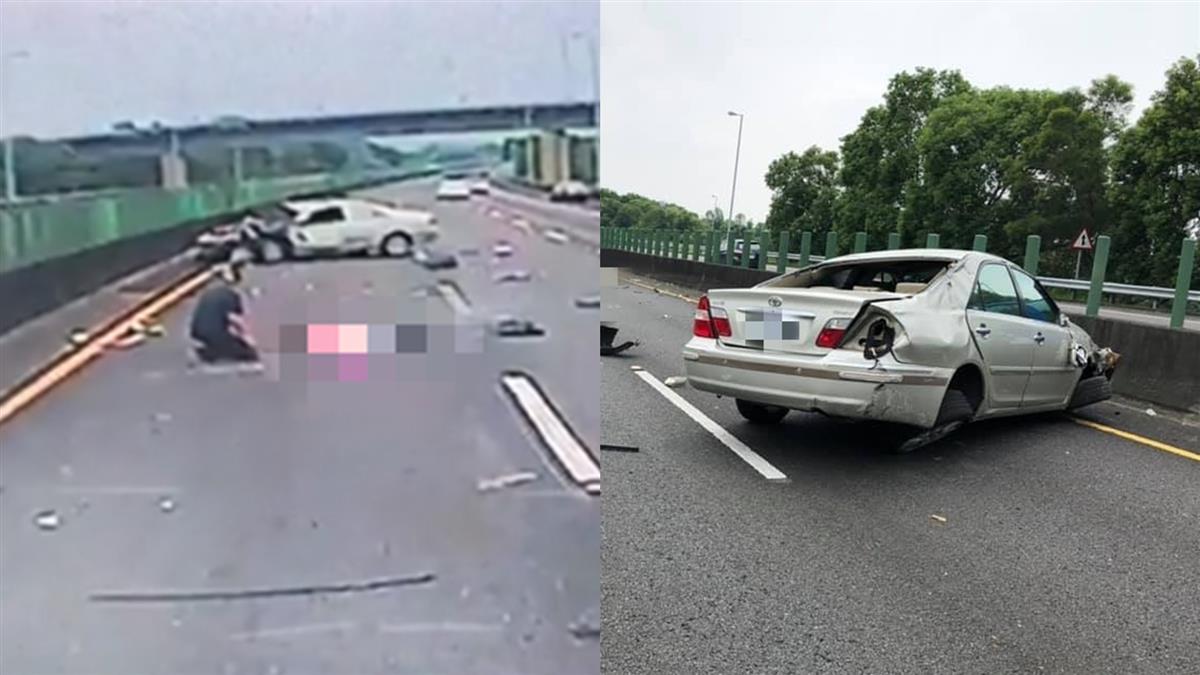 女子自撞噴飛!大車司機捨命…國道跪地守護