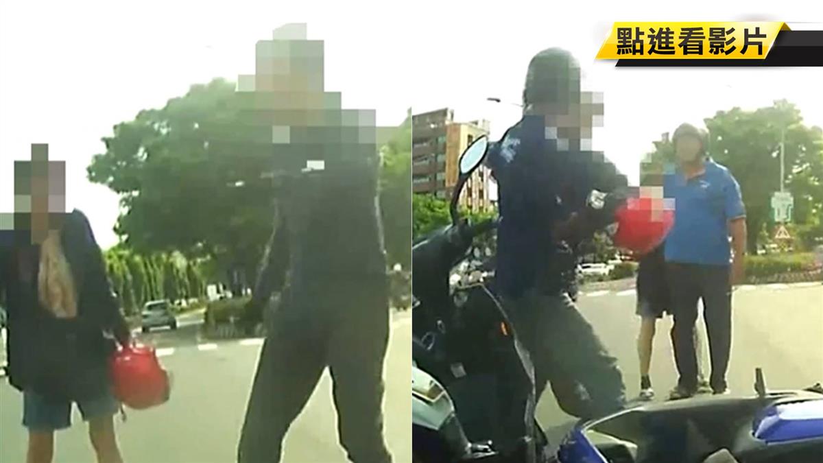 疑闖紅燈！6旬婦險撞 男暴砸機車…下場超慘