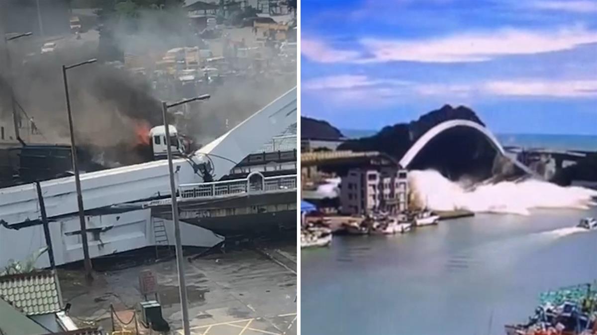 差1秒駛離！油罐車墜橋狂燒 司機內臟破裂送醫