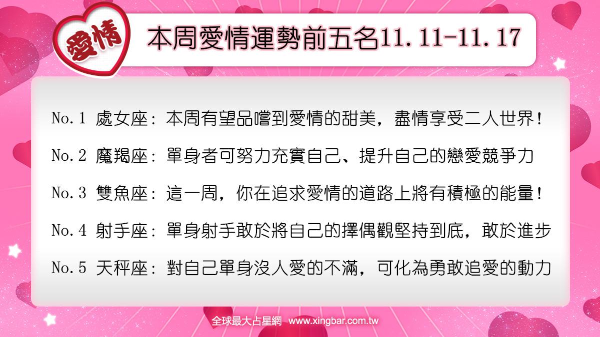 12星座本周愛情吉日吉時(11.11-11.17)