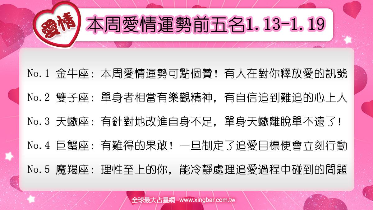 12星座本周愛情吉日吉時(1.13-1.19)