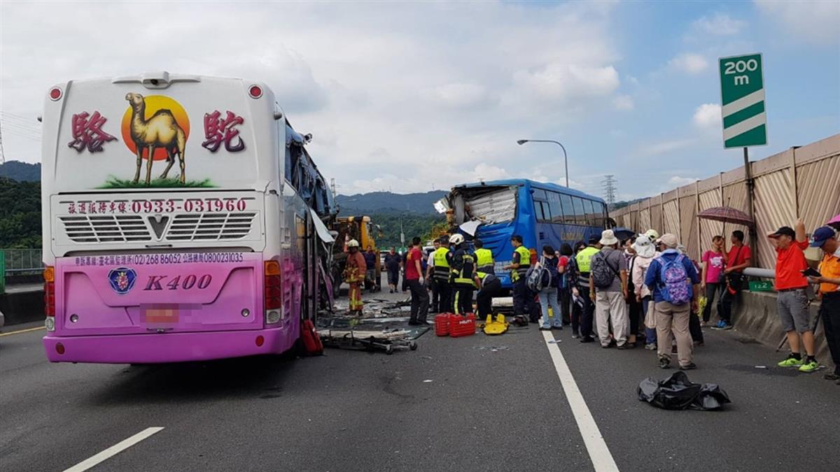5傷1命危!國三北上4車連環撞 車流紫爆回堵4公里