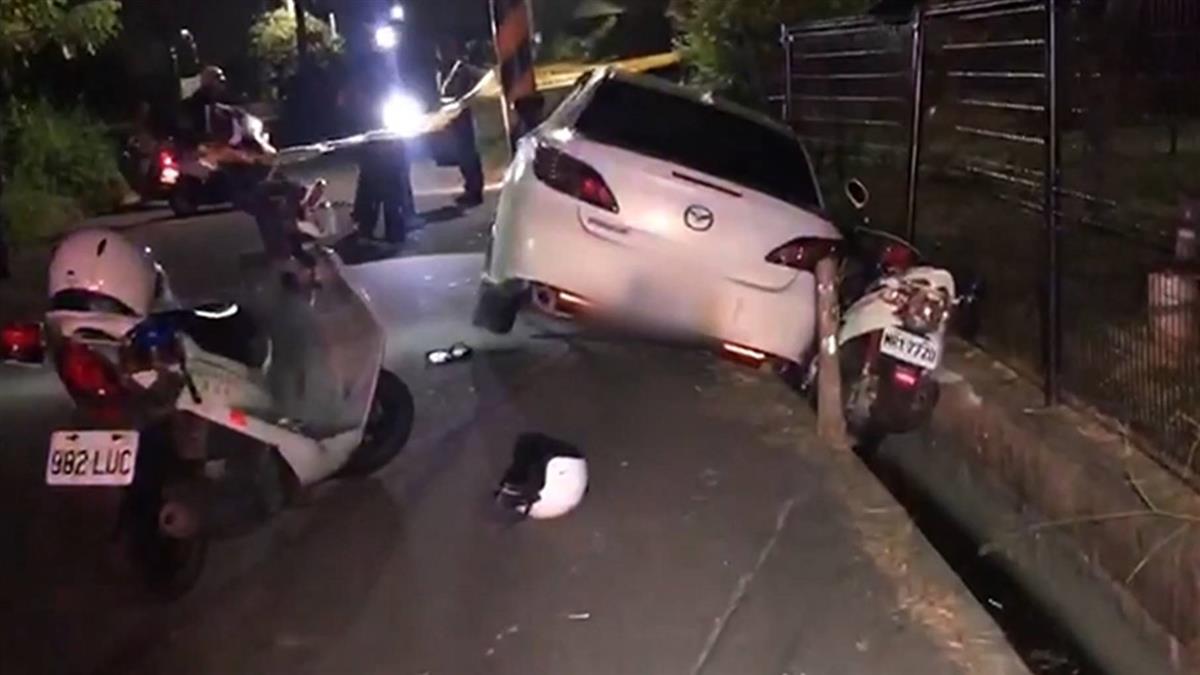 警狂追20公里開槍 通緝犯自撞電桿受困被逮