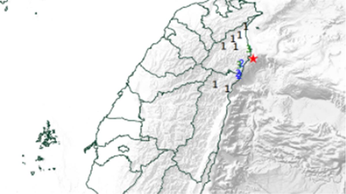宜蘭近海19：33地震！規模3.7 最大震度3級