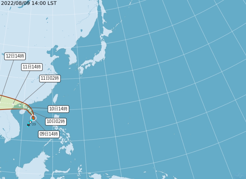 ▼木蘭颱風路徑圖。(圖/中央氣象局)