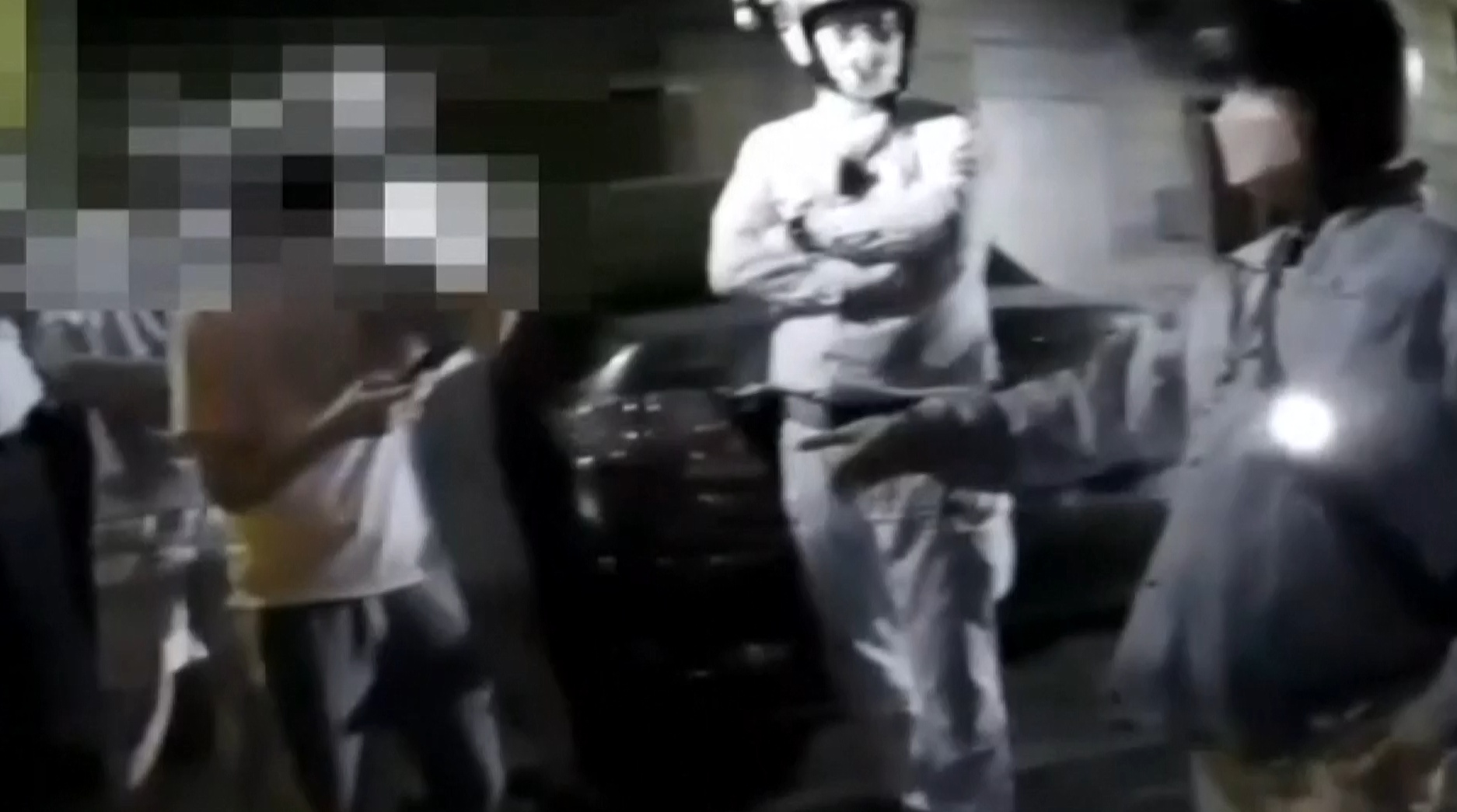 ▼警方到場時，惡煞還留在原地。（圖／東森新聞）