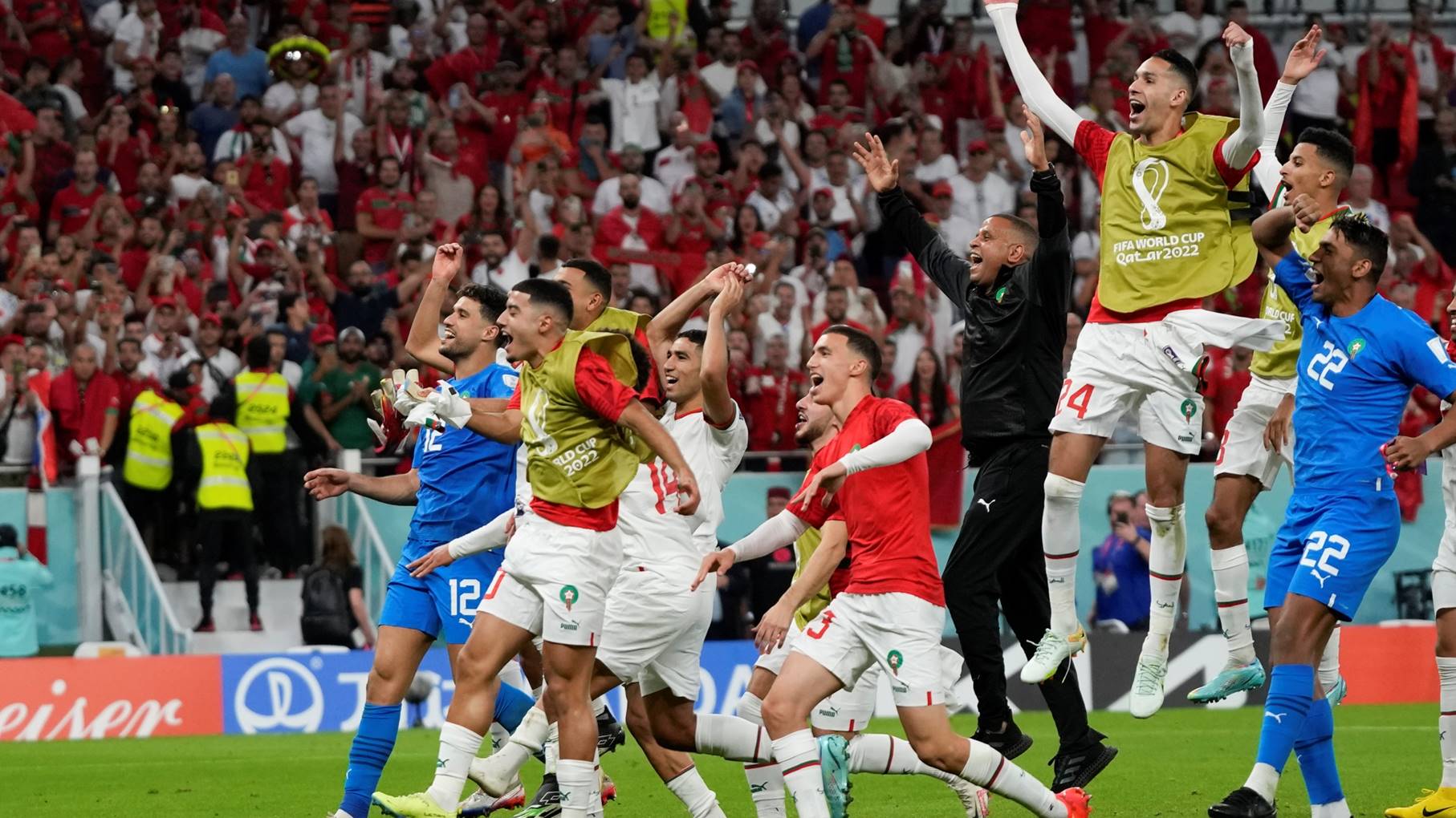 ▼比利時在卡達世足賽中以0比2輸給摩洛哥。（圖／AP NEWSROOM）