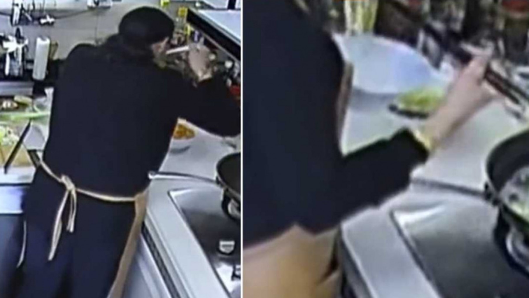 ▼家政阿姨不停「試味道」,吃到變少就加水進去。(圖/翻攝自沸點視頻微博)