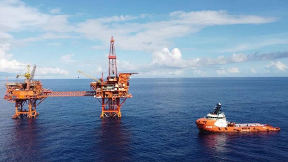 中國海油宣布在海南東南海域發現了陵水36－1氣田。（圖／翻攝自可樂滾雪球微博）