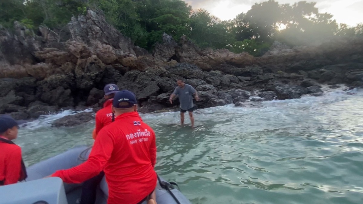 泰國1名船員3日不慎落海，在海上漂流4天後終於獲救。（圖／翻攝自泰國皇家海軍臉書）