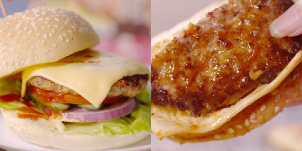 香氣濃郁肉汁倍增的全聯漢堡排，香煎後呈現金黃色澤讓人看了口水直流。