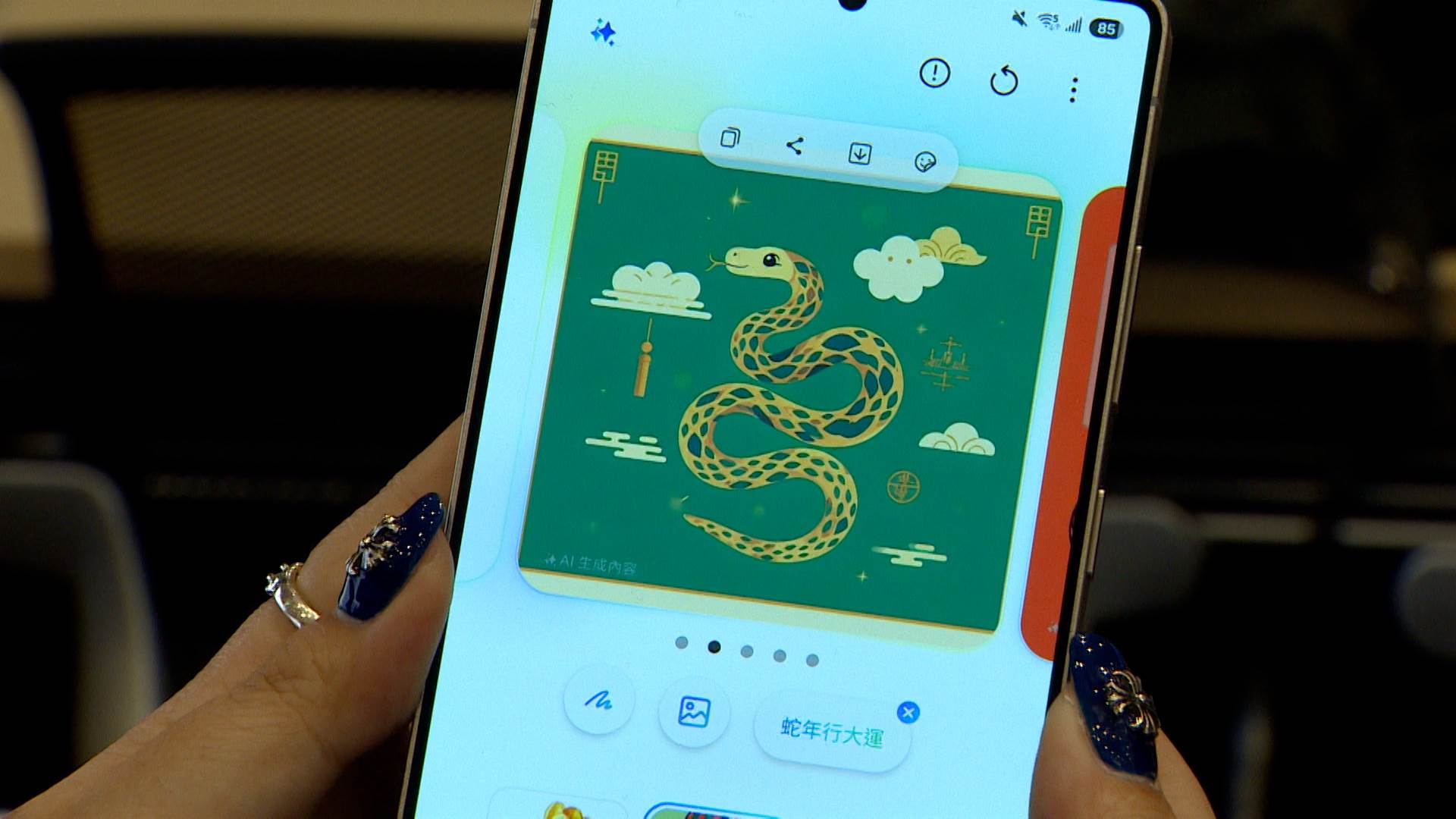 運用生成式AI快速製作賀年卡片。（圖／東森新聞）