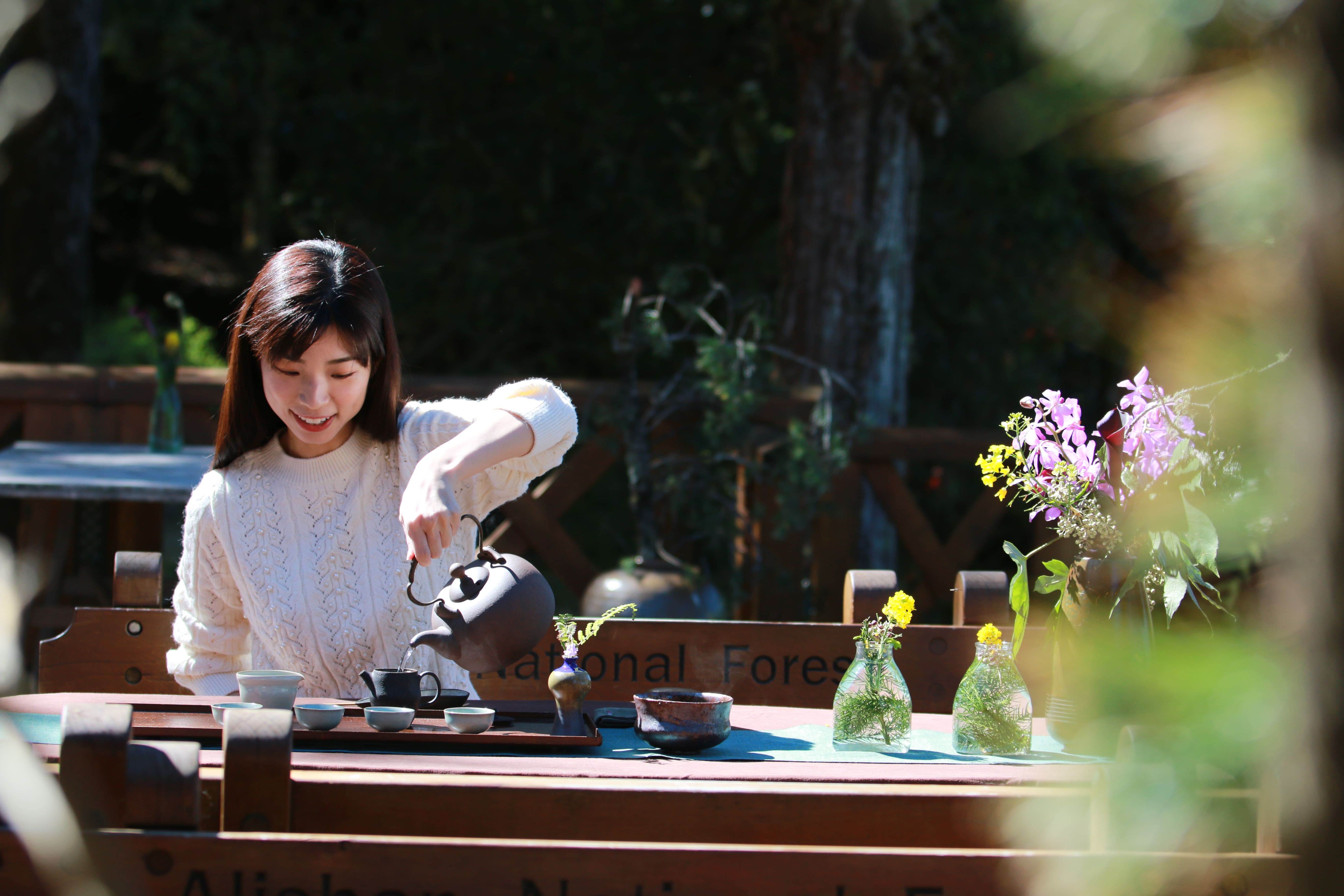 春季篇由日本網紅娜娜體驗。春天是賞花的最佳時節，櫻花、紫藤花、黃花風鈴木及花旗木爭相綻放，讓嘉義化身為「浪漫花都」。（圖／業者提供）