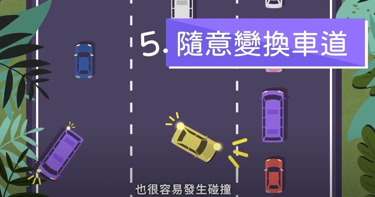 方向燈不是無敵星星，打了就可以硬切；吃掉別車的安全距離。（圖／高公局提供）