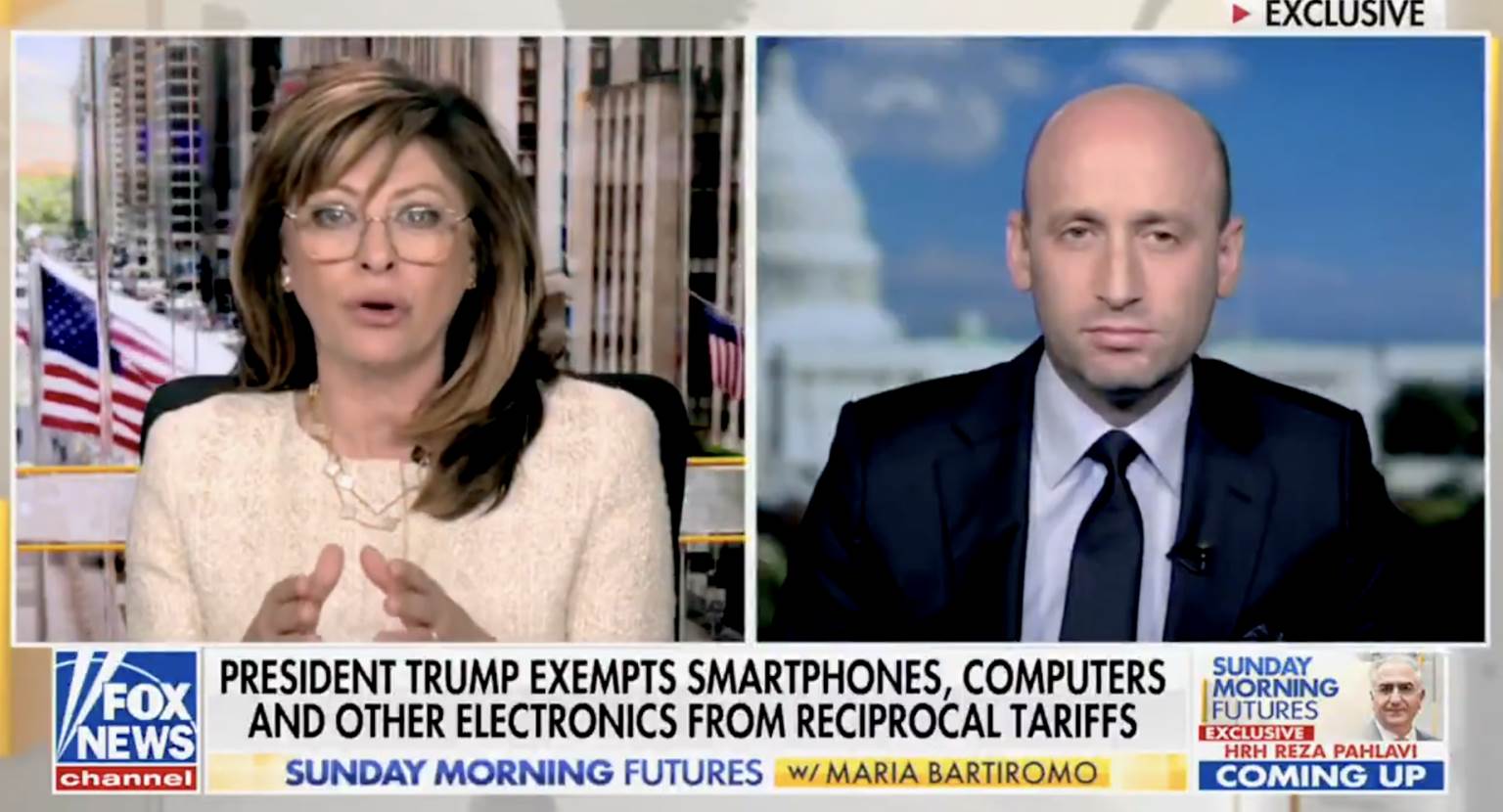 白宮副幕僚長史蒂芬・米勒（Stephen Miller）接受訪問內容，表示特別是晶片與半導體將透過《貿易擴張法》第232條另案處理。