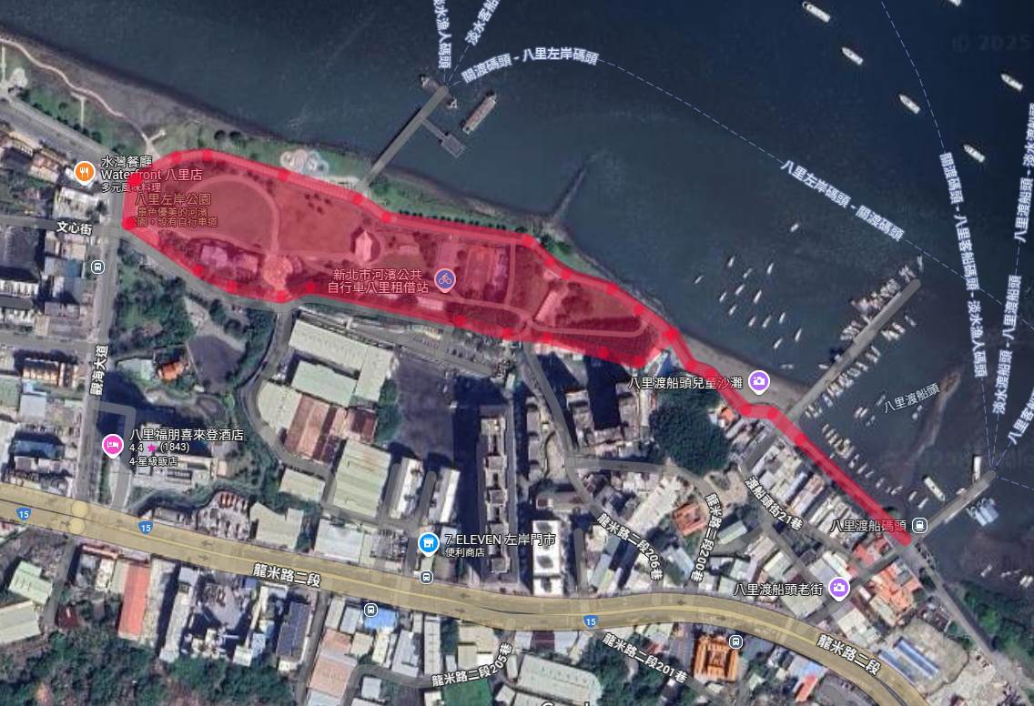 八里老街（八里渡船頭至觀海大道沿河岸段）禁止進入範圍