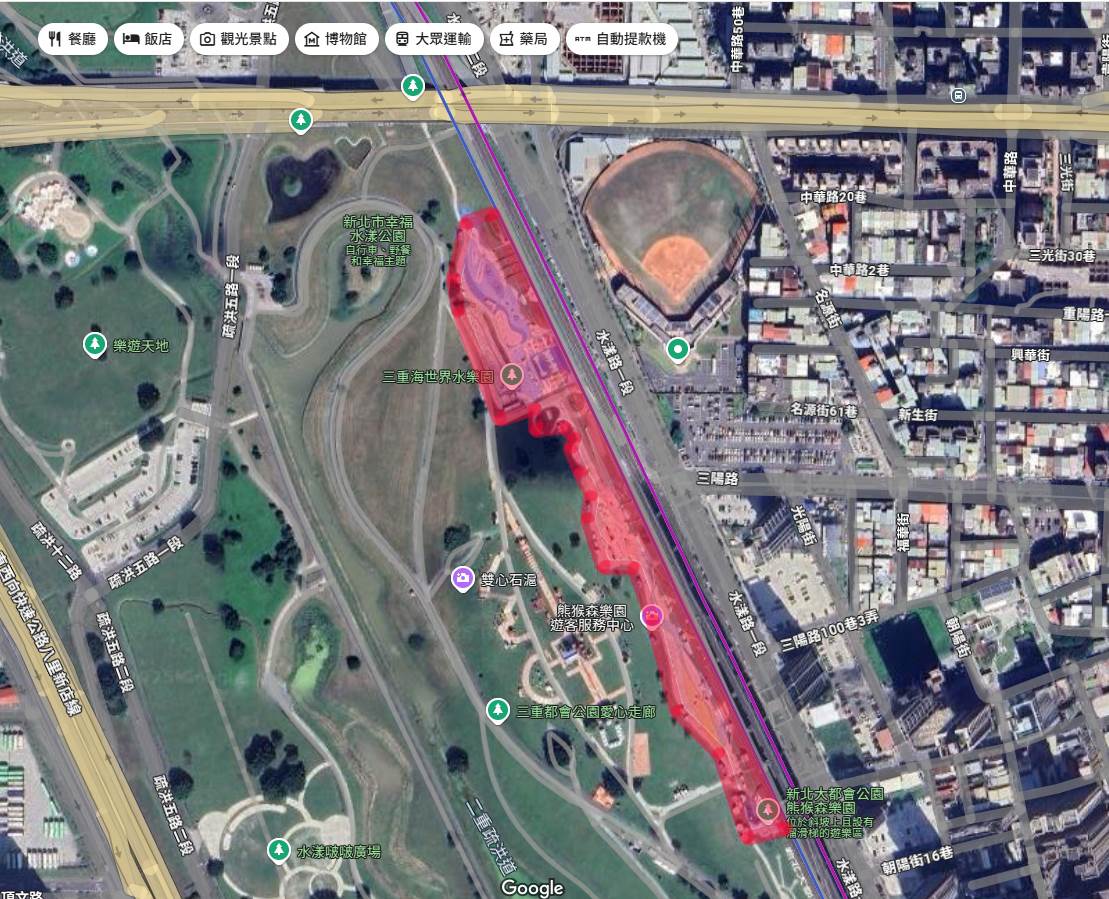 新北大都會公園熊猴森樂園禁止進入範圍