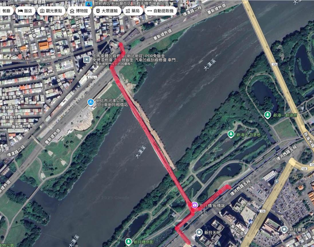 新月橋（橋上及引道）禁止進入範圍