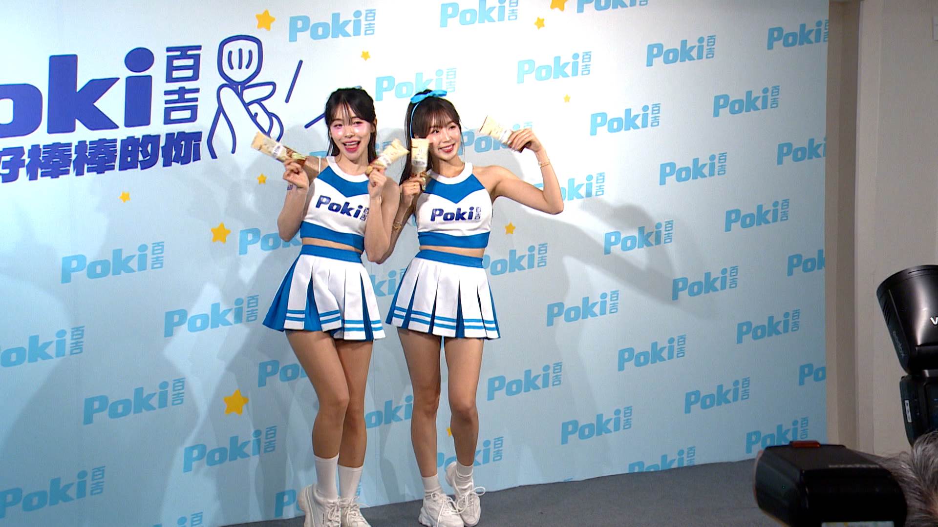 啦啦隊女神李多慧和安芝儇首度公開合體熱舞應援。（圖／東森新聞）