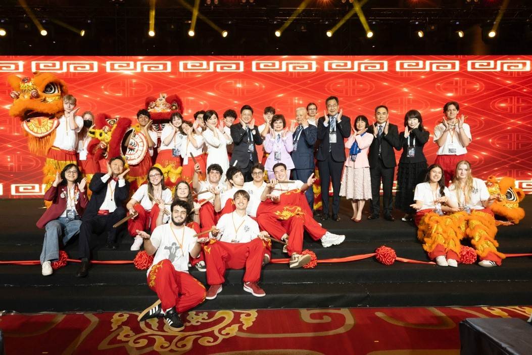 開場由RYE外籍交換學生的鼓陣與舞獅揭幕。（圖／國際扶輪3523地區提供）