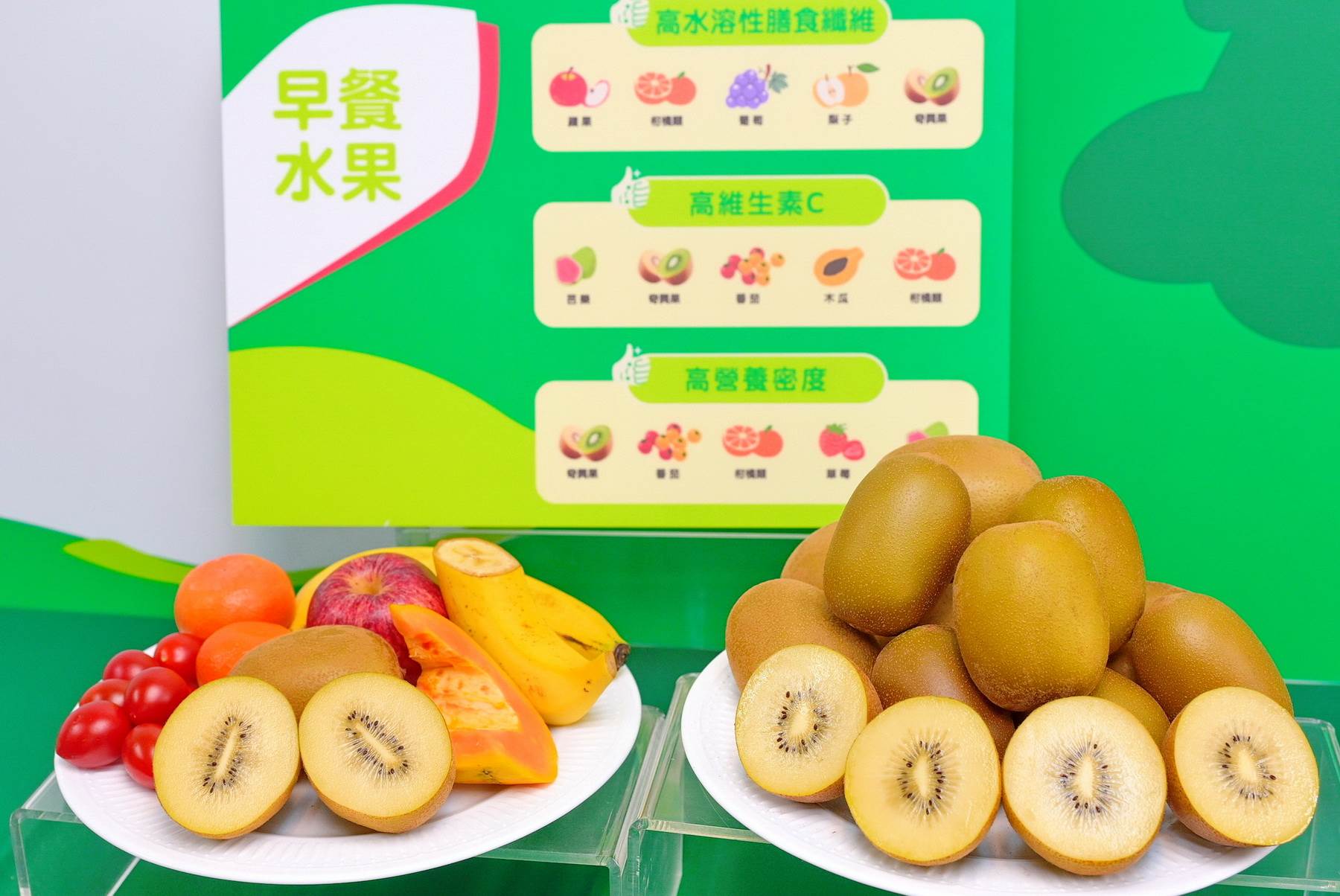 早餐選擇高營養密度水果例如奇異果蕃茄木瓜。（圖／董氏基金會提供）