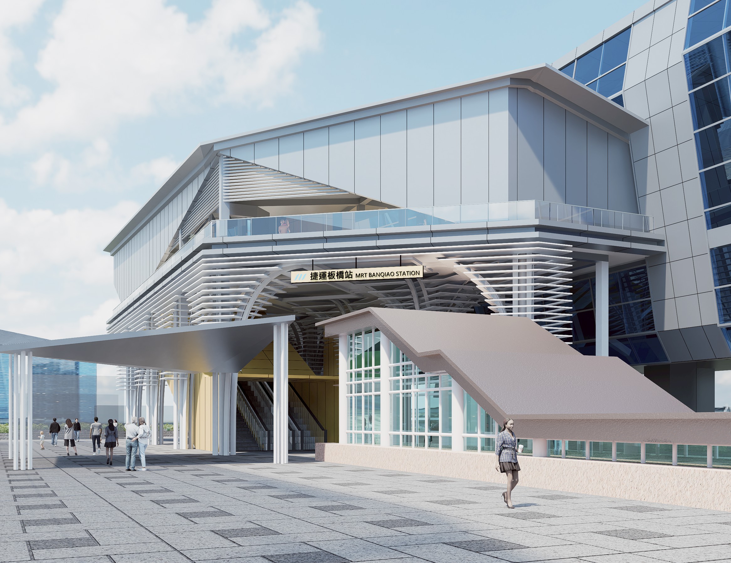 新北環狀線板橋站新設出口模擬圖。（圖／新北市政府提供）