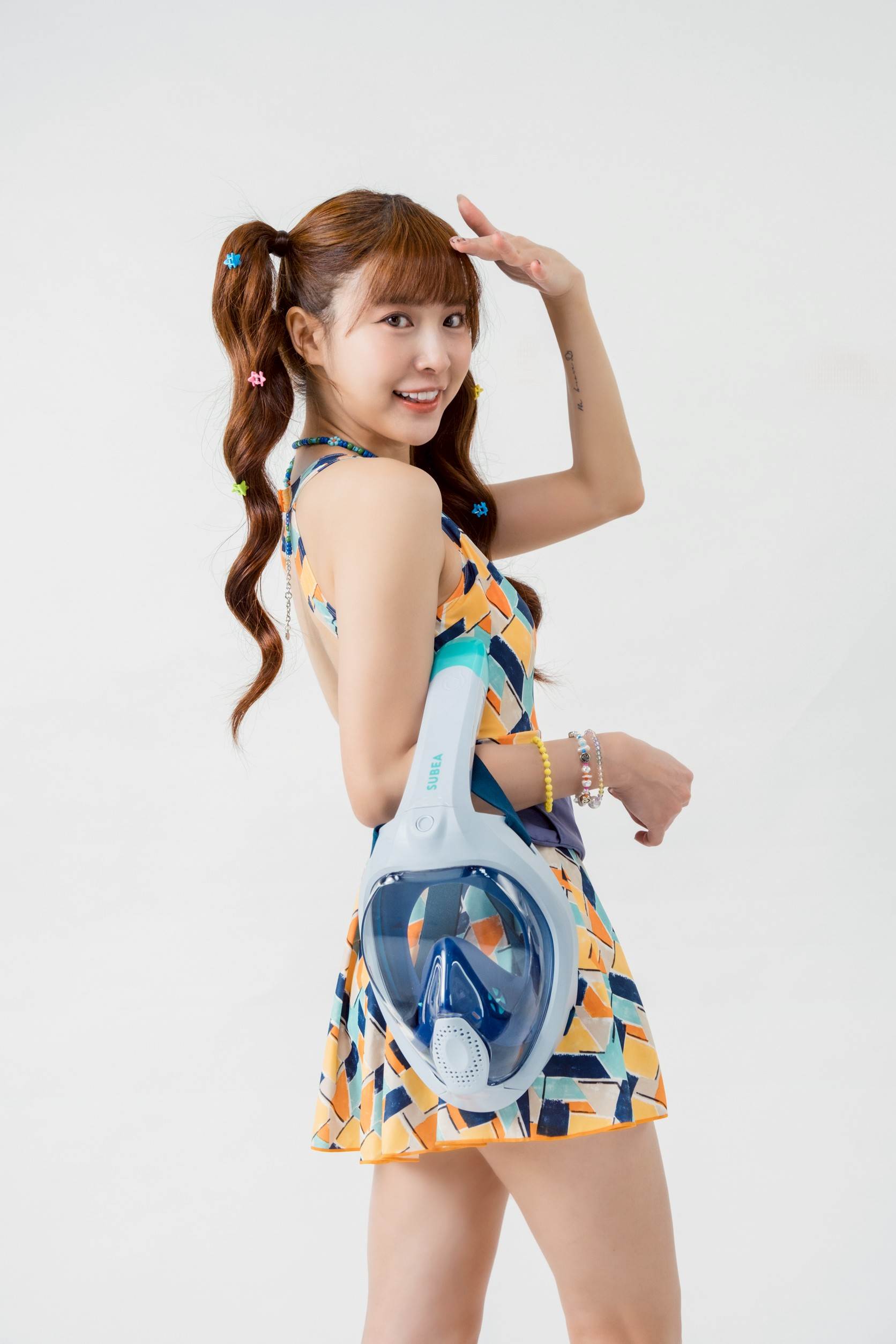 怕水的孟潔坦言戴上迪卡儂面罩讓她超有安全感。（圖／迪卡儂提供）