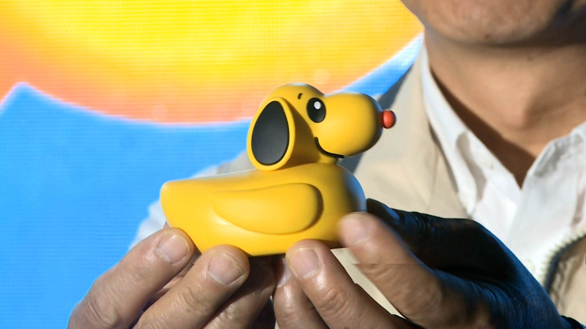 卡通「史努比」結合「黃色小鴨」變成「史努比鴨」。(圖/東森新聞)