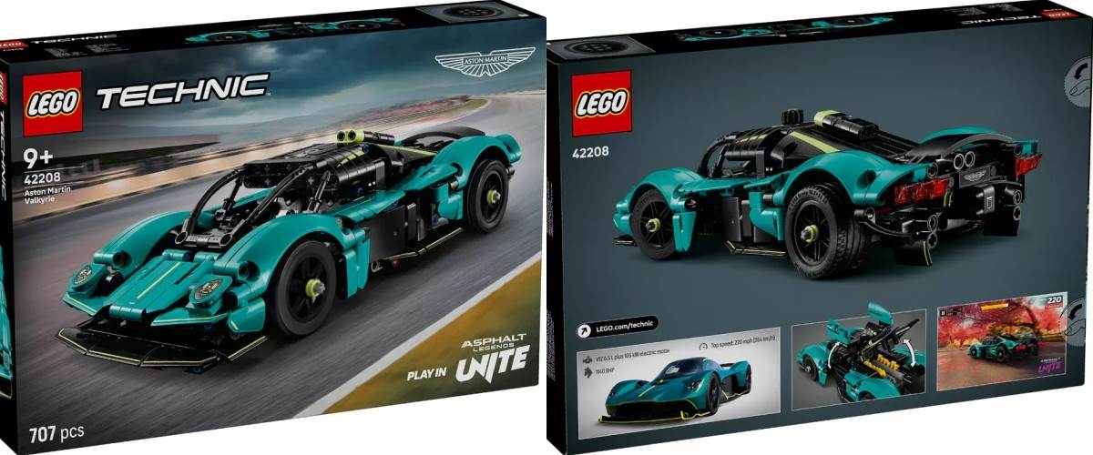 Aston Martin Valkyrie模型是Technic系列作品，總積木數量僅有707塊，售價也相對便宜。（圖／樂高提供）