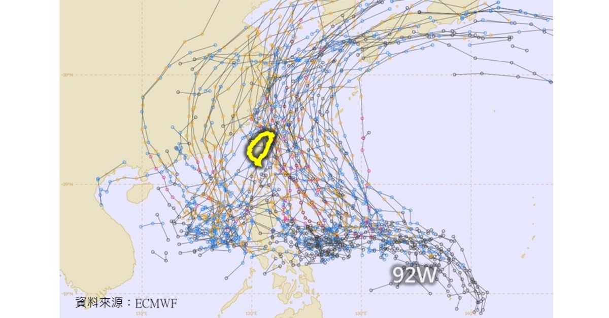 太平洋海面可能生成今年首個颱風「蝴蝶」。（圖／翻攝自林老師氣象站臉書）