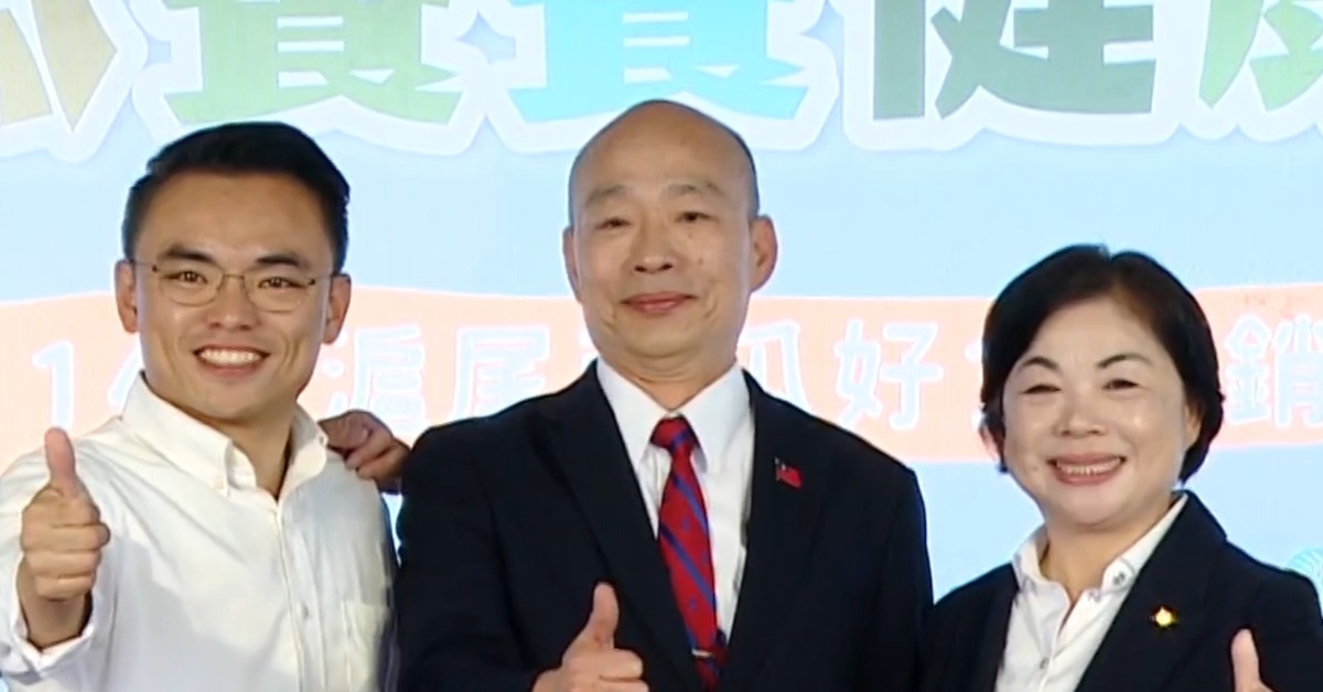 立法院長韓國瑜一早出席推廣新北南瓜的活動。（圖／東森新聞）