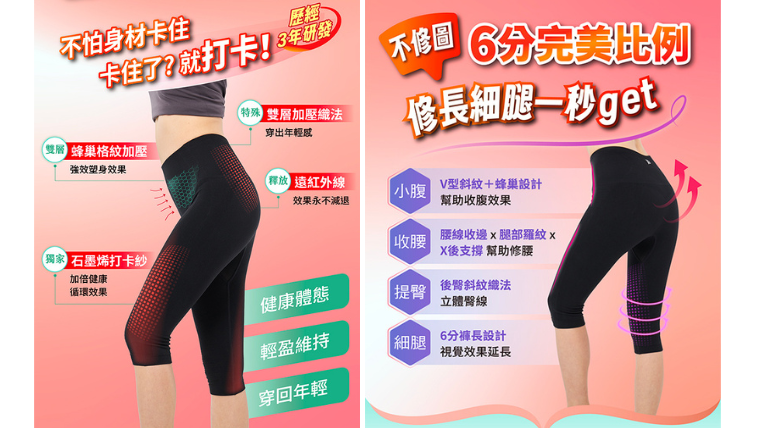 穿上打卡褲，就像隨時開啟燃脂模式。（圖／PP石墨烯提供）