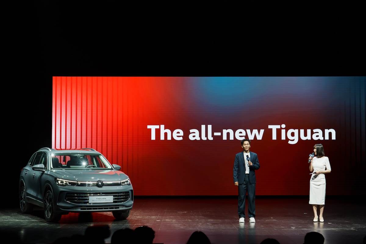 李洋（左）擔任全新Tiguan的代言人，他還將他的Tiguan取名為「大寶貝」。（圖／林昱丞攝影）