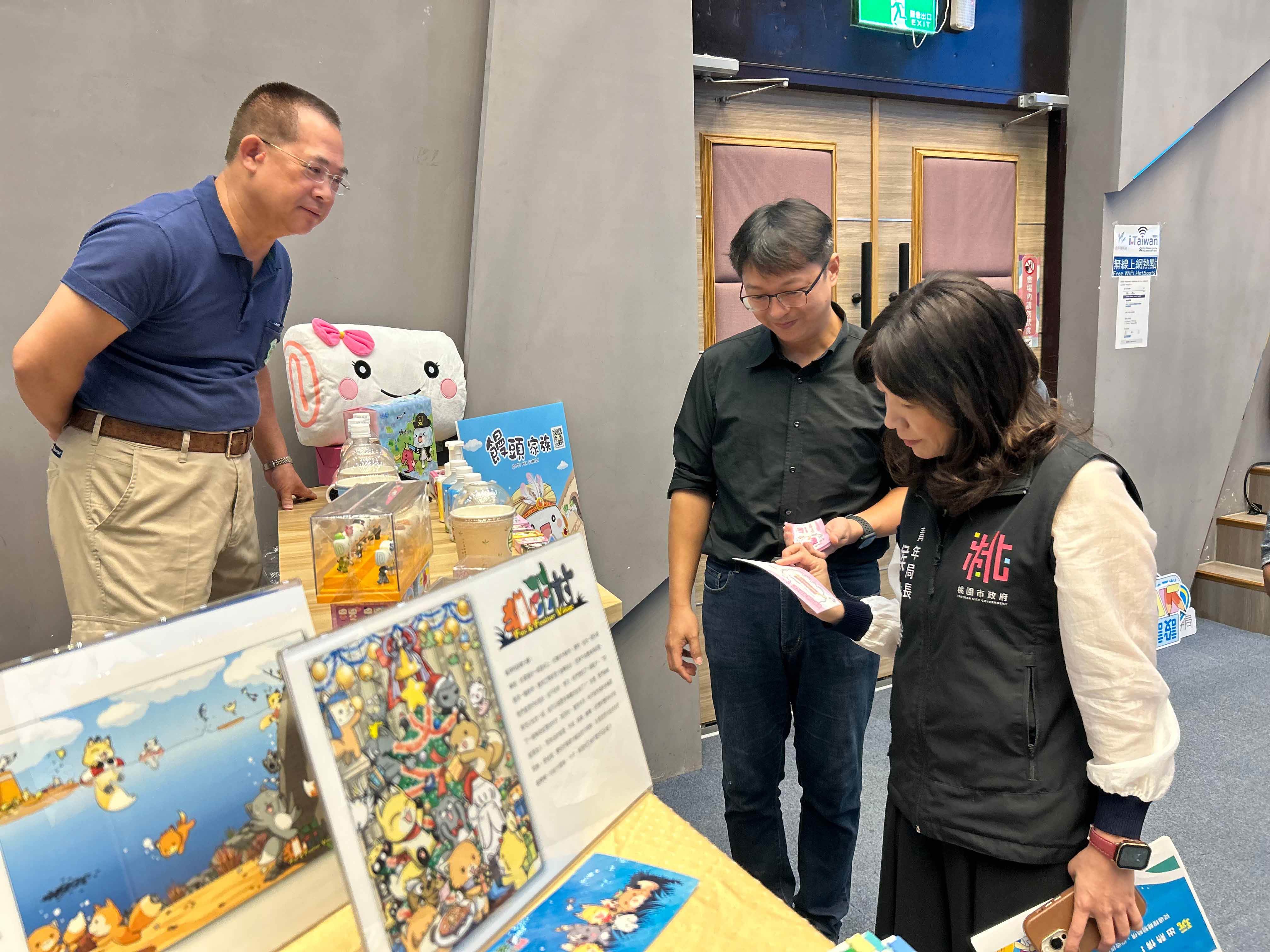 IP團隊-饅頭家族為現場帶來可愛又淘氣的作品。（圖／桃園市政府青年事務局提供）