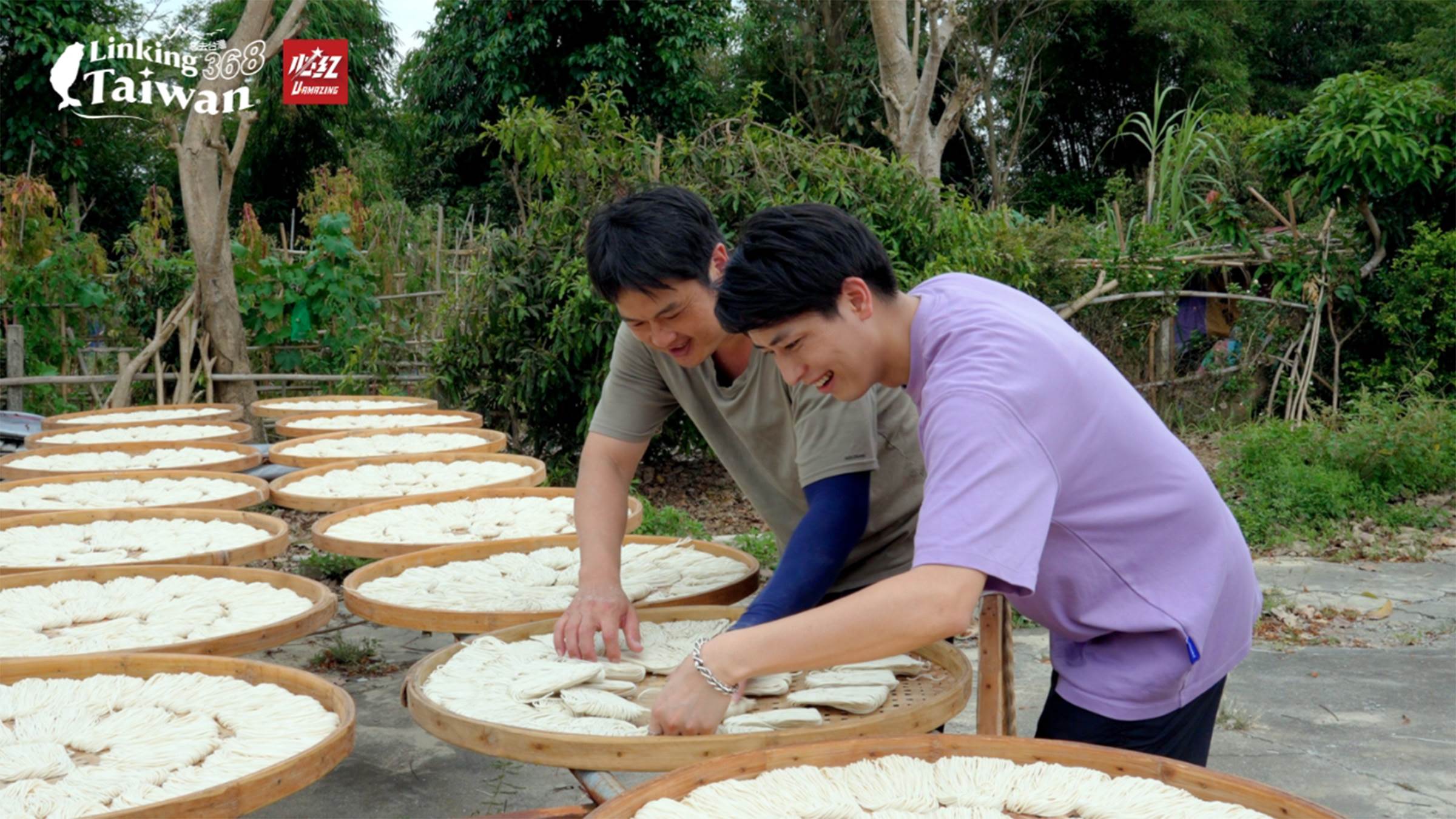 日曬是關廟麵的靈魂，麵的香氣與彈性機器烘不出，得靠陽光慢慢養出來。（圖／《Linking 368 Taiwan 恁去台灣》提供）