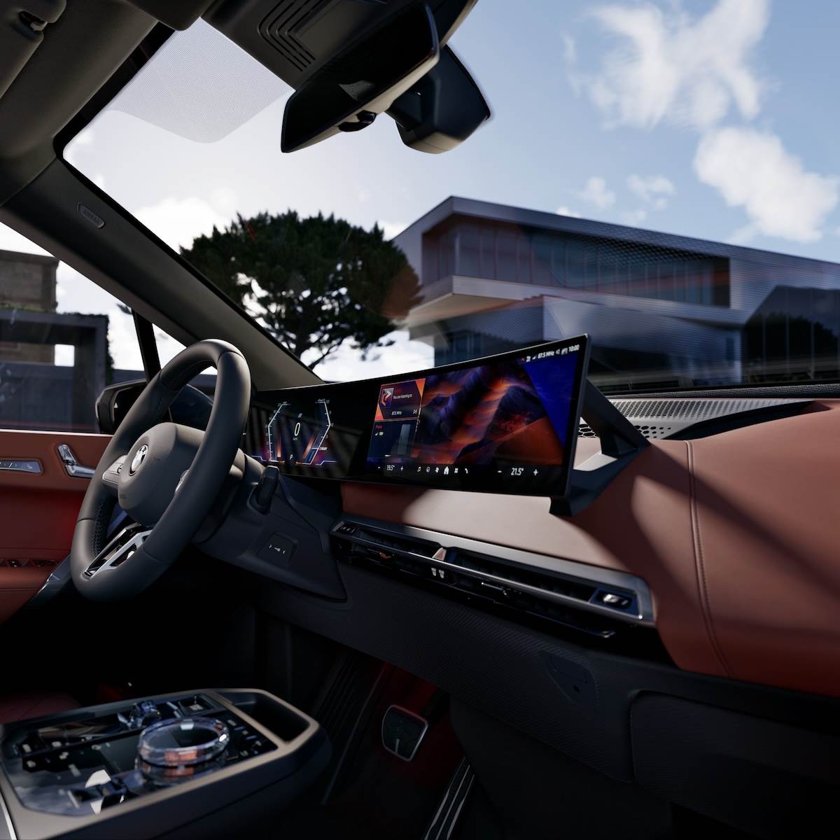 12.3吋虛擬數位儀錶與14.9吋中央觸控螢幕所構成的懸浮式曲面螢幕，結合車內多處鑲嵌的頂級水晶套件，並有BMW Operating System 8.5系統與AR擴增實境導航。（圖／汎德提供）