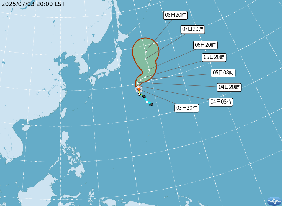 第3號輕度颱風木恩(國際命名MUN)。（圖／氣象署）