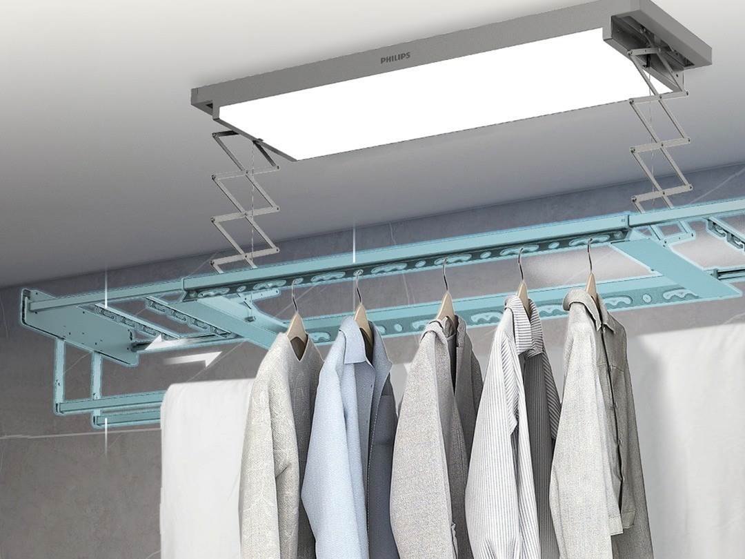 獨家42°錯位晾桿設計提升35%乾燥效率。（圖／荷蘭皇家飛利浦智能鎖/晾衣架/保險櫃 台灣總代理 立傑數位有限公司提供）