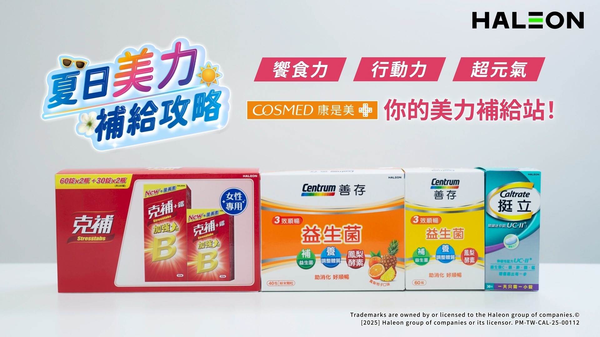 康是美集結旅遊必備的明星營養品與美力補充品,幫助消費者輕鬆迎戰夏季挑戰,讓每一趟旅程都能拍出精采、走出氣場、美得剛剛好!(圖/Haleon提供)