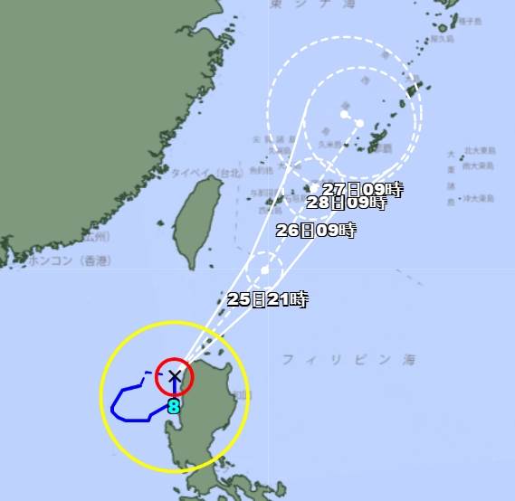 竹節草目前位於南海海域。（圖／日本氣象廳）
