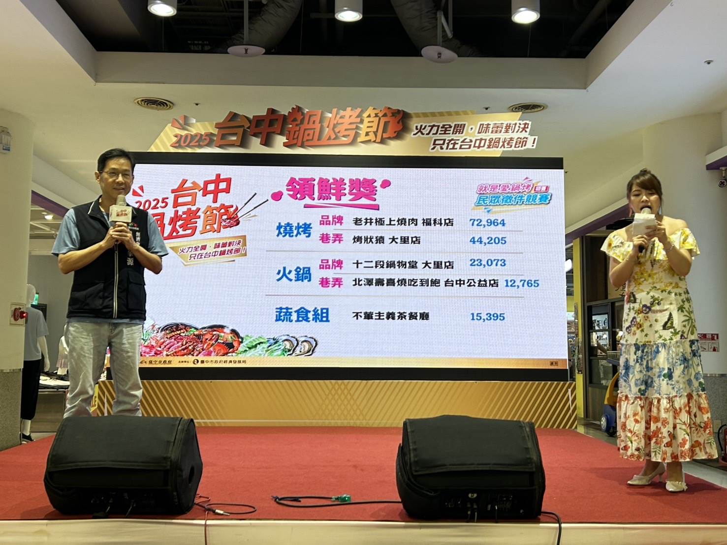 台中鍋烤節之領鮮獎由-十二段-北澤壽喜燒吃到飽-老井-烤狀猿-不葷主義茶餐廳-衝榜。（圖／台中市政府經濟發展局提供）