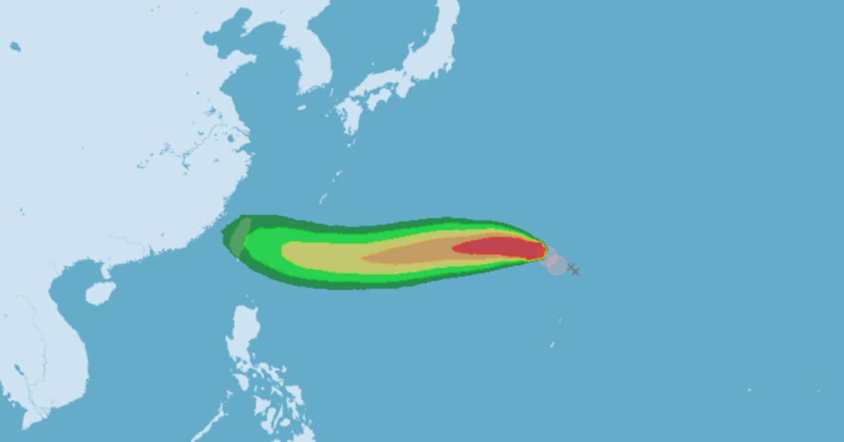 楊柳颱風持續朝台灣前進中。（圖／氣象署）