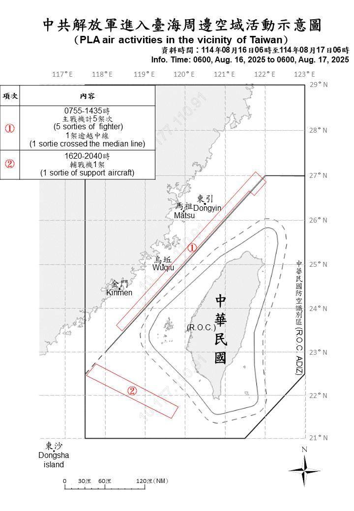 1140817_臺海周邊海、空域活動示意圖_070456