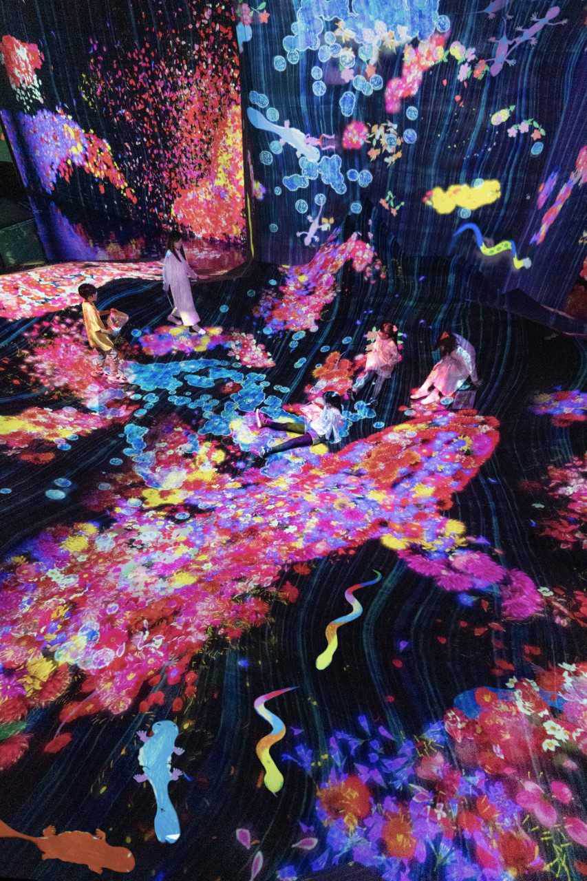 鼓動山谷中的塗鴉自然 ── 共生的生命，年復一年。（圖／ teamLab提供）