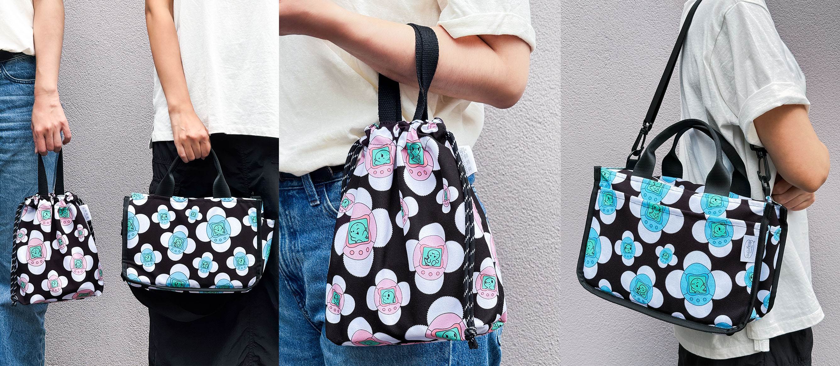 聯名多功能掛包／聯名輕巧束口袋。（圖／業者提供）