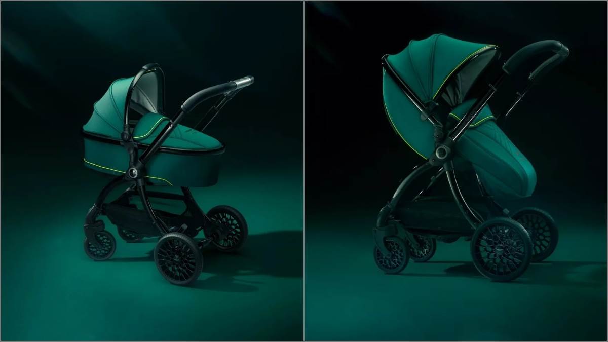 egg3能承重最高約約25公斤的嬰幼兒重量，還有可調頭枕、多種傾斜與坐姿位置、大遮陽篷（具有防曬功能）、五段可調手把，以及隱藏式收納空間等設計。（圖／Aston Martin提供）