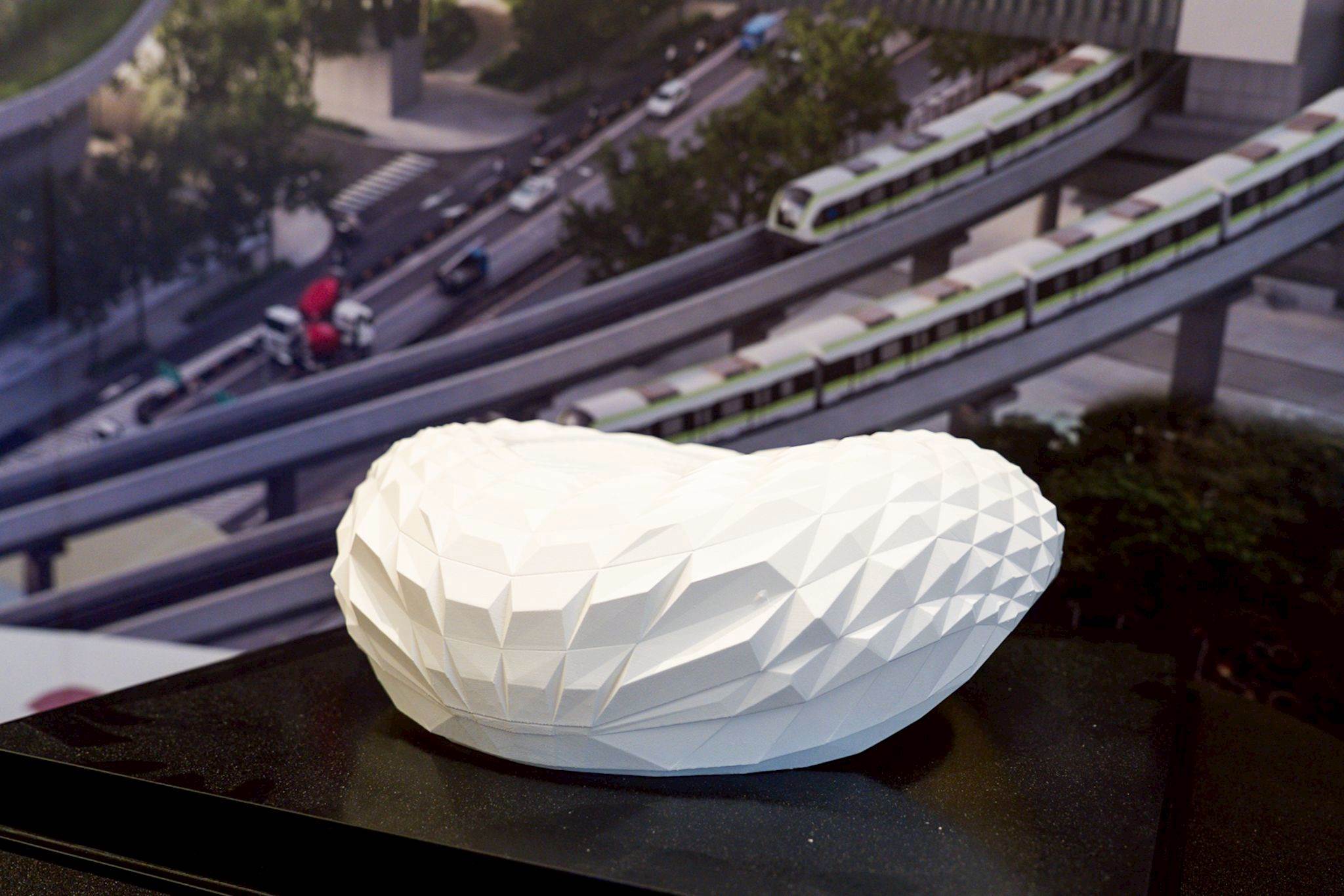 樹林巨蛋模型示意。