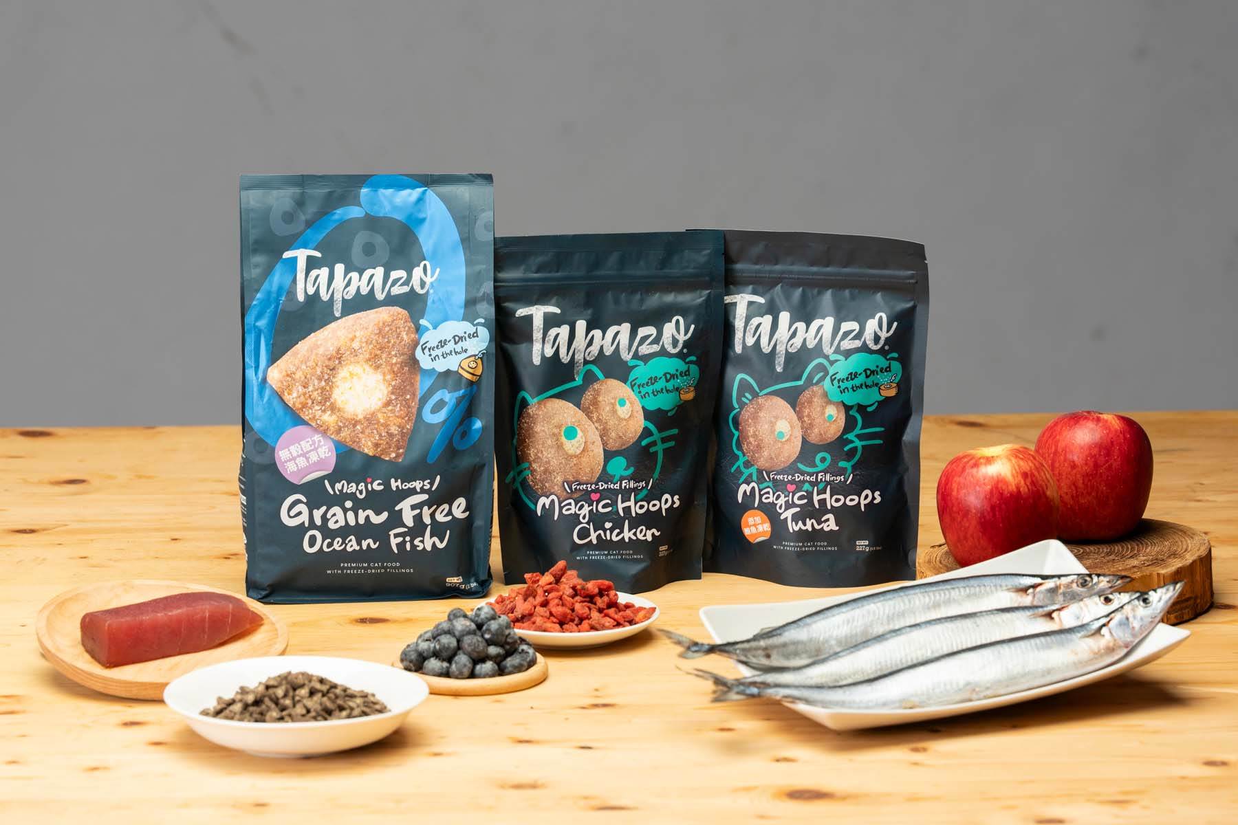 貓貓填心糧為無穀海魚口味，低敏雞肉口味、鮪魚口味。（圖／攝影Leon Hung）